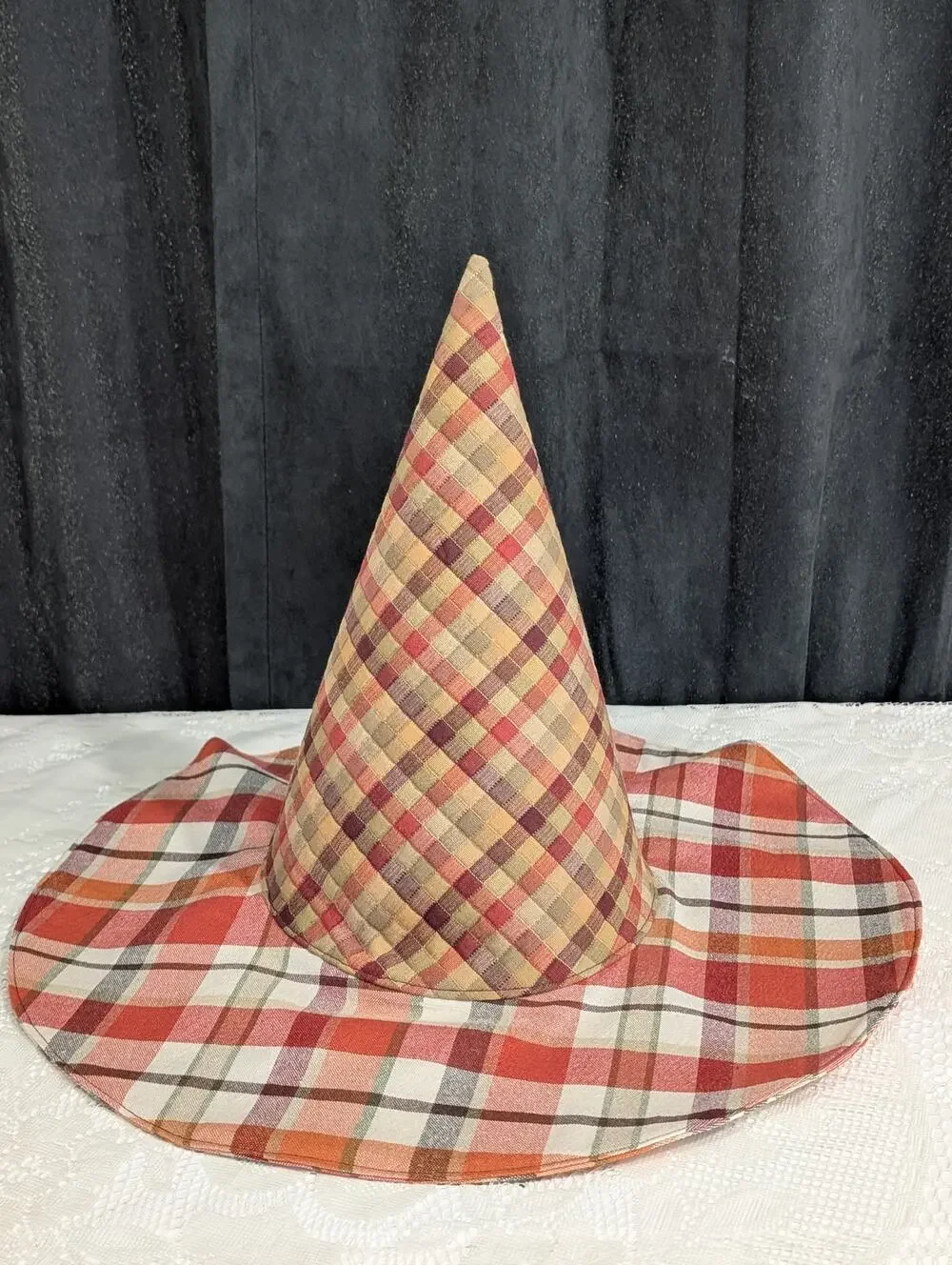 Handmade Upcycled Fall Floral Whimsy Floppy Witch Hat - 8